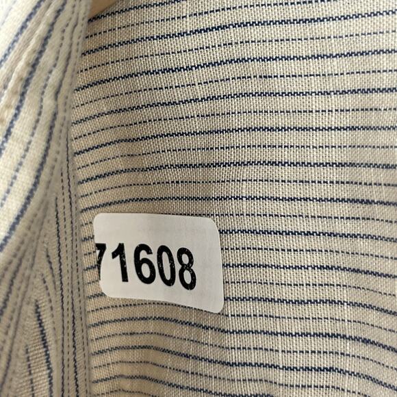 LUCKY BRAND Shirt Mens 2XL Striped Short Sleeve Classic Utility Button Up Beige - Picture 12 of 12